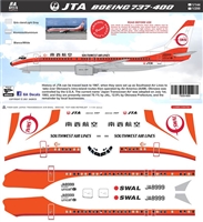 1:200 JAL Japan TransOcean Air Southwest Airlines Boeing 737-400