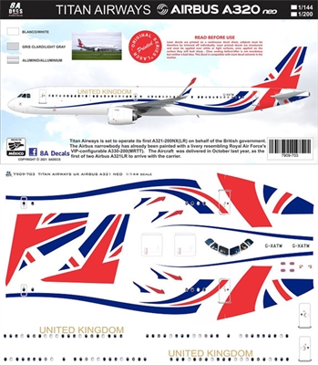 1:200 Titan Airways 'United Kingdom' Airbus A.321NEO
