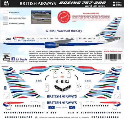 1:200 British Airways Boeing 757-200 'Waves of the City'