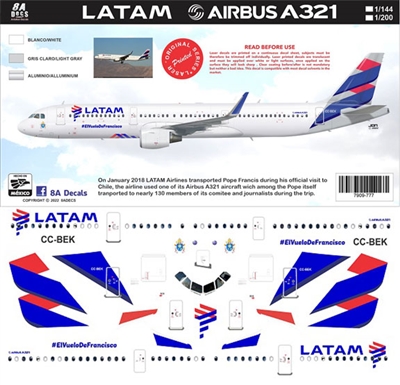 1:200 LATAM Airbus A321 'El Vuelo de Francisco'