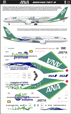 1:200 All Nippon Airways 'SAF Safe Initiative Future Promise' Boeing 787-9