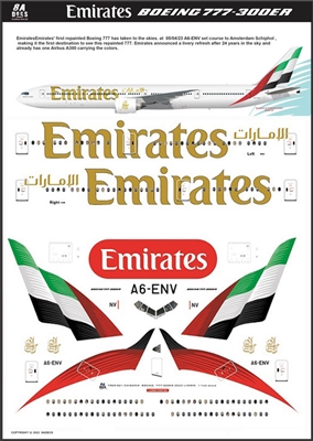 1:200 Emirates Airlines (2023 cs) Boeing 777-300ER