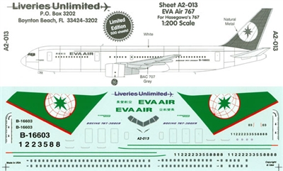 1:200 Eva Air Boeing 767-200/-300