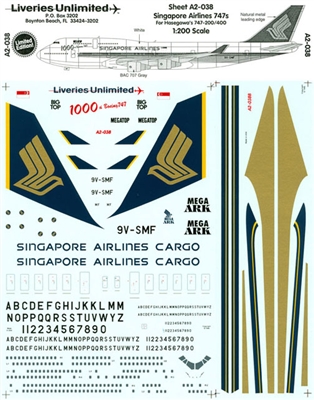 1:200 Singapore Airlines Boeing 747's