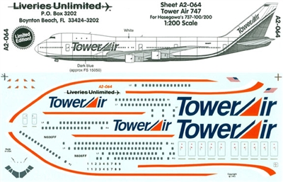 1:200 Tower Air Boeing 747