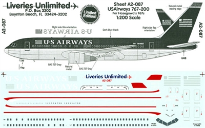 1:200 USAirways Boeing 767-200 ER