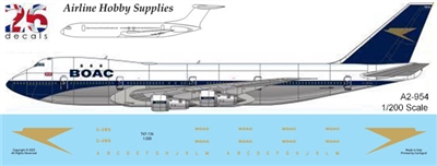 1:200 BOAC Boeing 747-136 Gold Foil Elements