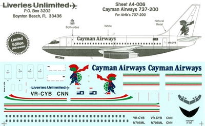 1:144 Cayman Airways Boeing 737-200