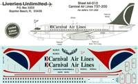 1:144 Carnival Airlines Boeing 737-200