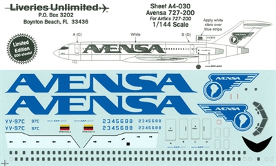 1:144 Avensa Boeing 727-200