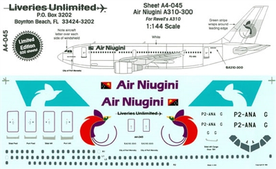 1:144 Air Niugini Airbus A.310-300