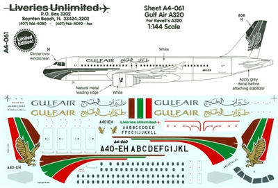 1:144 Gulf Air Airbus A.320-200