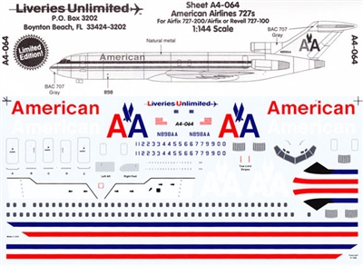 1:144 American Airlines Boeing 727-200