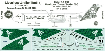 1:144 Mexicana (green) Fokker 100