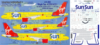1:144 Virgin Sun A320 / A.321