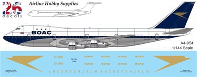 1:144 BOAC Boeing 747-136 Gold Foil Elements