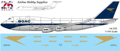 1:144 BOAC 'Retro' Boeing 747-436 Gold Foil Elements