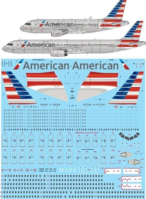 1:144 American Airlines Airbus A.319, A.320, A.321