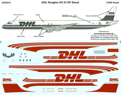 1:200 DHL (cream & burgundy) Douglas DC-8-71