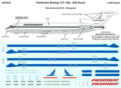1:200 Piedmont Boeing 727-100/-200