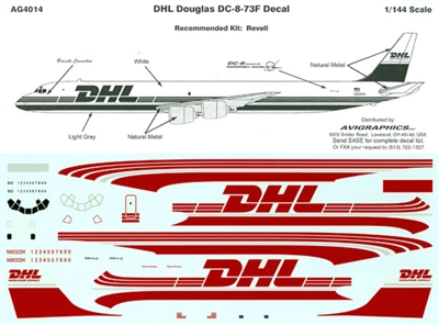 1:144 DHL (cream/maroon cs) Douglas DC-8-71F