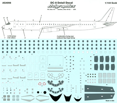 1:144 Windows & Details, Douglas DC-8
