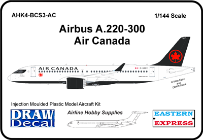 1:144 Airbus A.220-300, Air Canada, with Stencil Decal