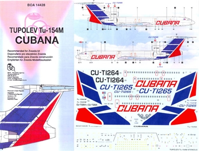 1:144 Cubana Tupolev 154M