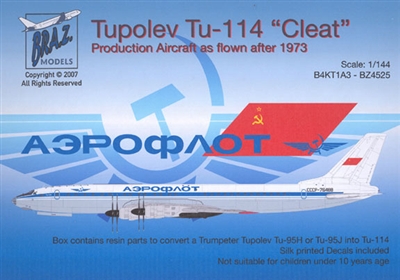 1:144 Tupolev 114 Conversion, Aeroflot (later cs)