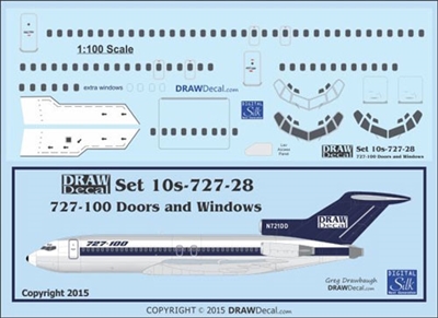 1:100 Boeing 727-100 Doors, Windows & Details