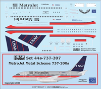 1:100 MetroJet (US Air metal cs) Boeing 737-200