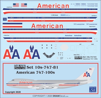1:100 American Airlines Boeing 747-123