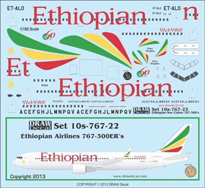 1:100 Ethiopian Airlines Boeing 767-300