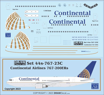 1:100 Continental Airlines Boeing 767-200ER