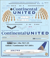 1:100 1:200 Continental Airlines / United Airlines Boeing 767-200ER