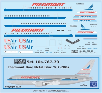 1:100 Piedmont (metal blue cs) Boeing 767-200