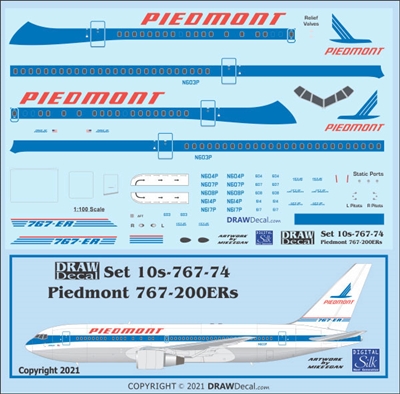 1:100 Piedmont Boeing 767-200