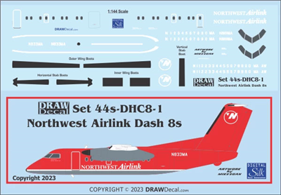 1:100 Northwest Airlink DHC-8 Dash 8 Series 100