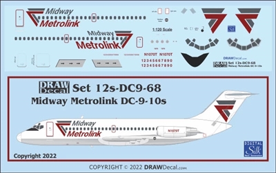 1:120 Midway Airlines Metrolink Douglas DC-9-14