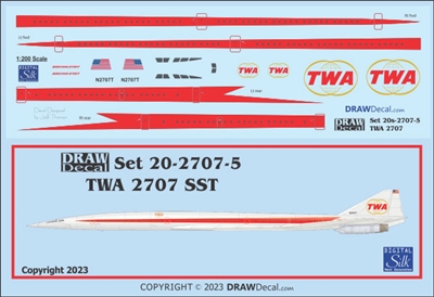 1:200 TWA (twin globes) Boeing 2707 SST