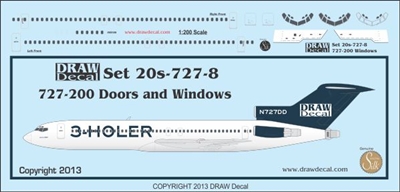 1:200 Boeing 727-200 Doors, Windows & Details