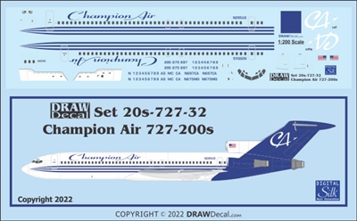 1:200 Champion Air Boeing 727-200