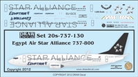 1:200 Egyptair Star Alliance Boeing 737-800