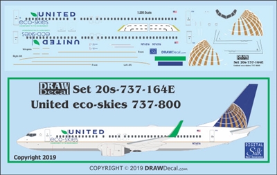 1:200 United Airlines 'Eco Skies' Boeing 737-800