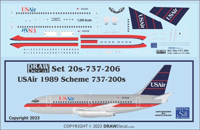 1:200 US Air (1989 cs)  Boeing 737-200