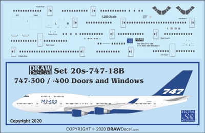 1:200 Boeing 747-300 / -400 Windows, Door & Details