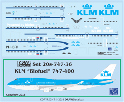 1:200 KLM (2005 cs) "Biofuel" Boeing 747-400M