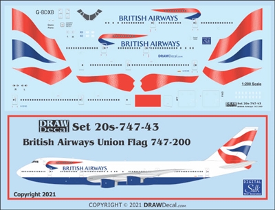 1:200 British Airways 'Chatham Flag' Boeing 747-200B