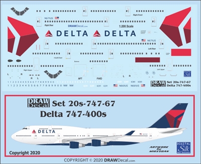 1:200 Delta Airlines (2007 cs) Boeing 747-400