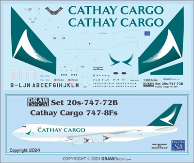 1:200 Cathay Cargo (2023 cs) Boeing 747-8F